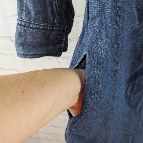 Lands End Long Sleeve Jean Shirt Dress - Size 4/XS - Picture 7 of 10